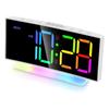 RGB Digital Clock HD LED Digital Screen Reliable Memory 7 Color Night Light Adjustable Volume Small Bedside Clocks for Bedroom