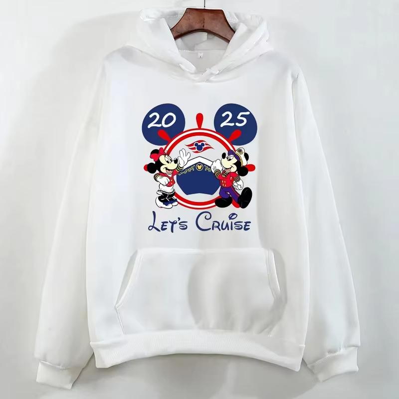2025 Disney Family Vacation Printed Hoodie Fashion Trend Disneyland Travel Hoodie Fall Pullover Men's Casual Sweatshirt