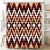 Modern Geometric Pattern Bath Shower Curtain with White Beige Tan Dark Brown Design 72 x 72 inches (183x183cm)