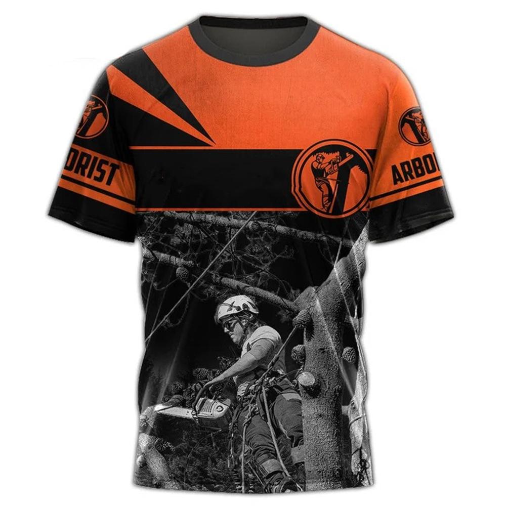 Summer Men'S Tooling T-Shirt Lumberjack Quick-Drying Short-Sleeved 3d T-Shirt Oversized Loose Sports Cool O Collar Casual Top