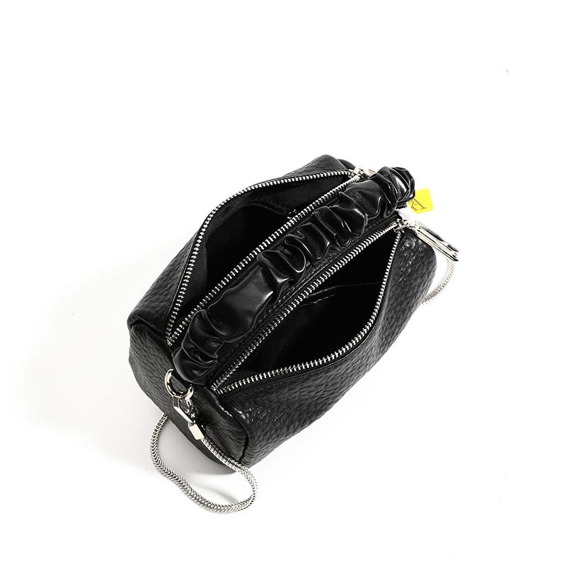 Brand 100%Cow Leather Fashion Chain Women Shoulder Crossbody Tote New Designer Solid Color Genuine Leather Female Simply Handbag