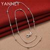 New 925 Sterling Silver 16-24 Inches Sweater Bead Chain Necklace Women Fashion Charm Wedding Party Favors Jewelry