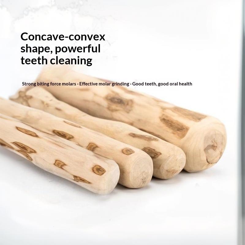 Natural Coffee Wood Dog Molar Chew Toys Safe Non Splinter Stick Stress Relief for Teething Puppies Small Breed Dog Daily Play