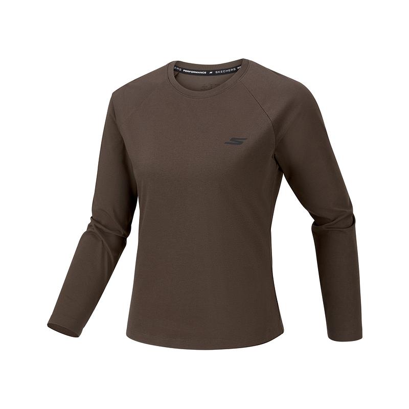 Skechers Printed Long Sleeve Knit Raglan T-Shirt Women tops P226W213-05U5 S