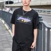 Li-Ning Sports Fashion Series Logo Cartoon Print Loose Round Neck Short Sleeve T-Shirt Unisex Tops Black AHSR340-12