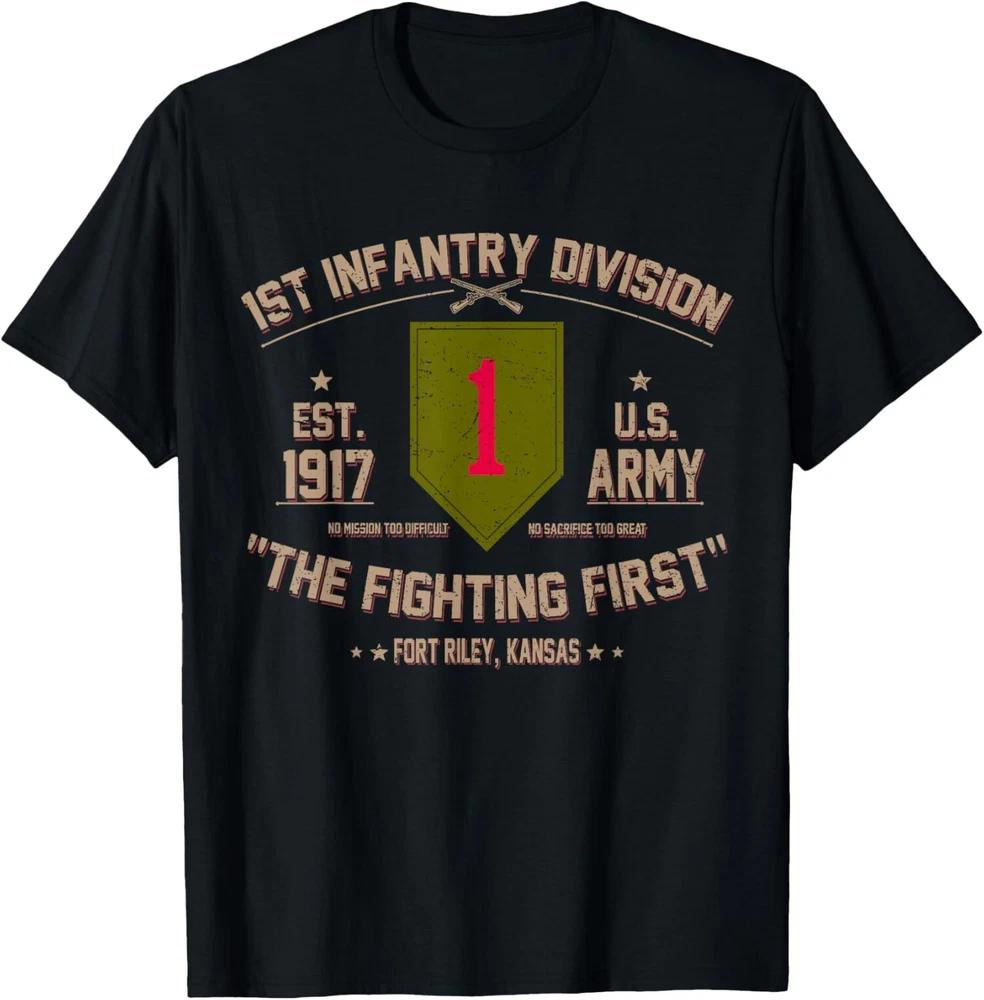 New Us Army 1st Infantry Division Veteran The Fighting First Shirt S4xl S