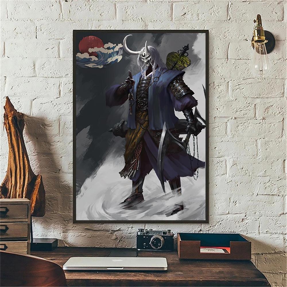 Japanese Samurai Canvas Poster Modern Home Sofa Background Wall Art Painting Print Pictures Bedroom Living Room Decor Mural Gift