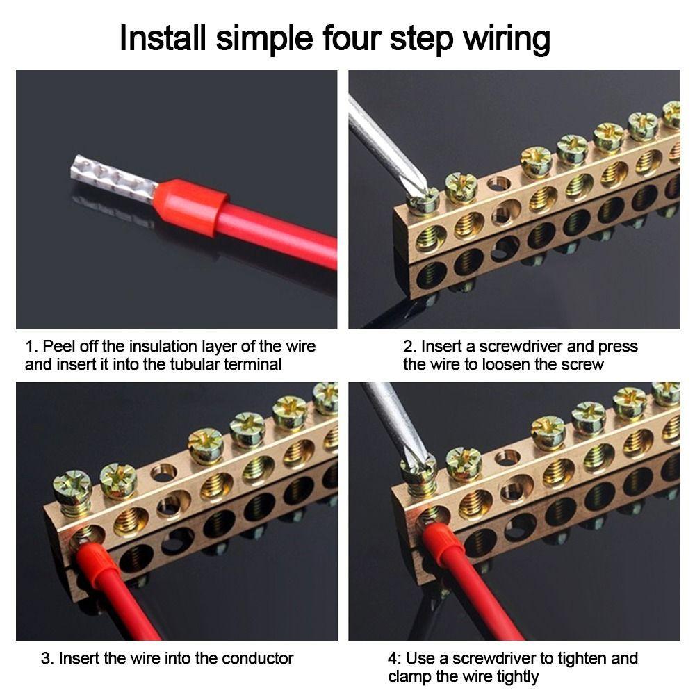 Screw Connector Copper Wire Connector Multi-specification With Hole Screw Brass Connection Row Brass Row Junction Box Electrical