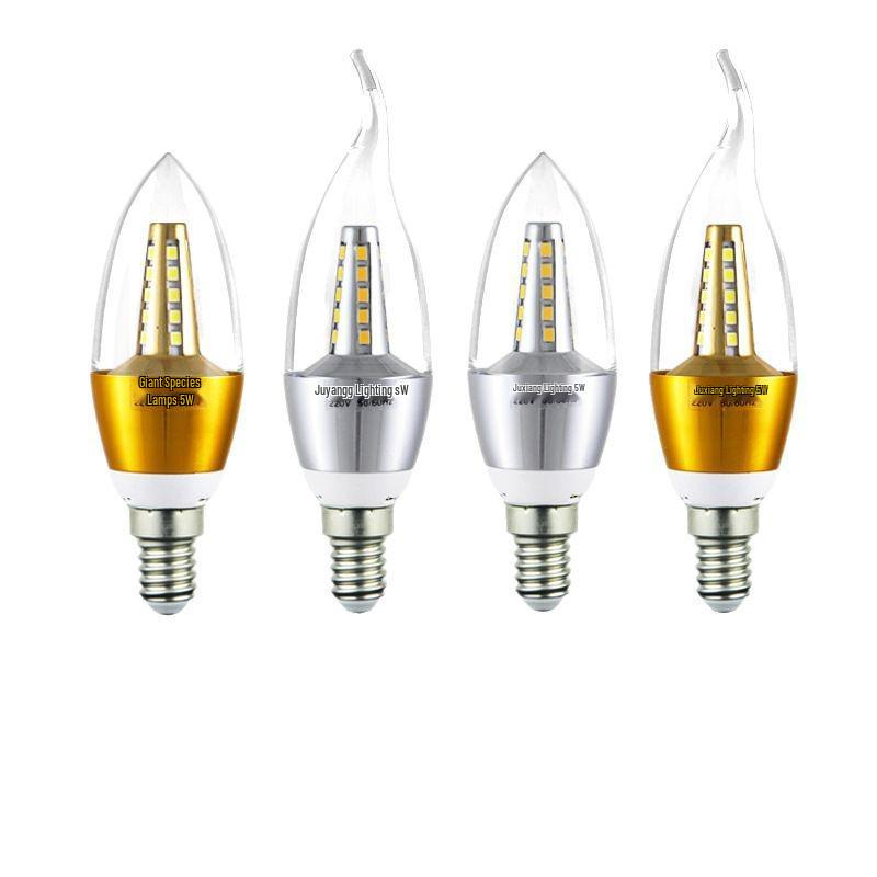 E27 LED Candle Light Bulb: Small Screw Tip, Energy-Saving, Low Power E14 for Household Use.