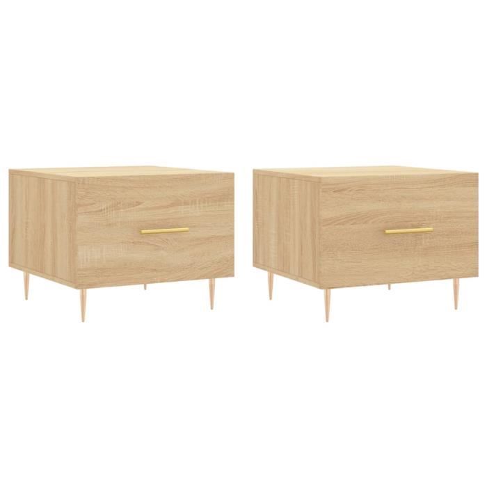 VidaXL Coffee Tables 2 Pcs Sonoma Oak 50x50x40 Cm Engineered Wood 829371