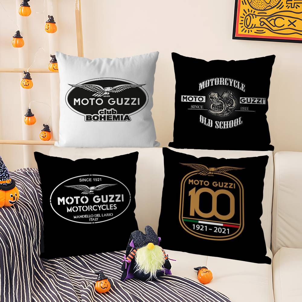 Brand Moto G-Guzzis Pillow Case Office Sofa Dorm Chair Back Short Plush Double-Sided Printing Home Cushion Cover