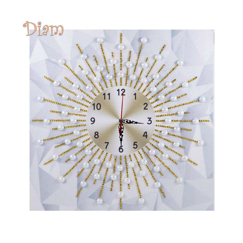 Hara 35x35cm Wall Clock Cross Stitch DIY Partial Multi-shaped Diamond Painting Decor