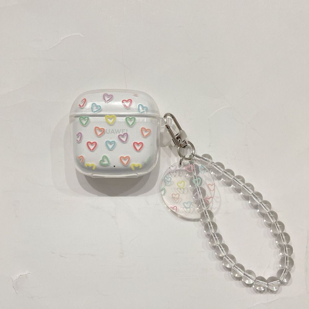 Transparent Earphone Protective Case Bracelet Soft PVC Key Chain Bluetooth Earphone Case Portable for HUAWEI FreeBuds SE2