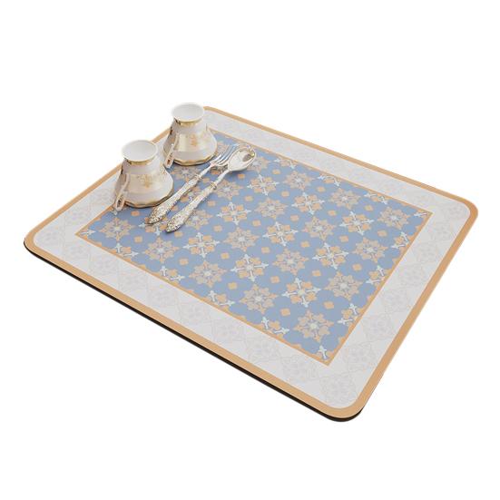 Placemat Retro Printing Rapid Absorption Coaster Non-Slip Base Easy To Clean Minimalist Design Coffee Cup Mat