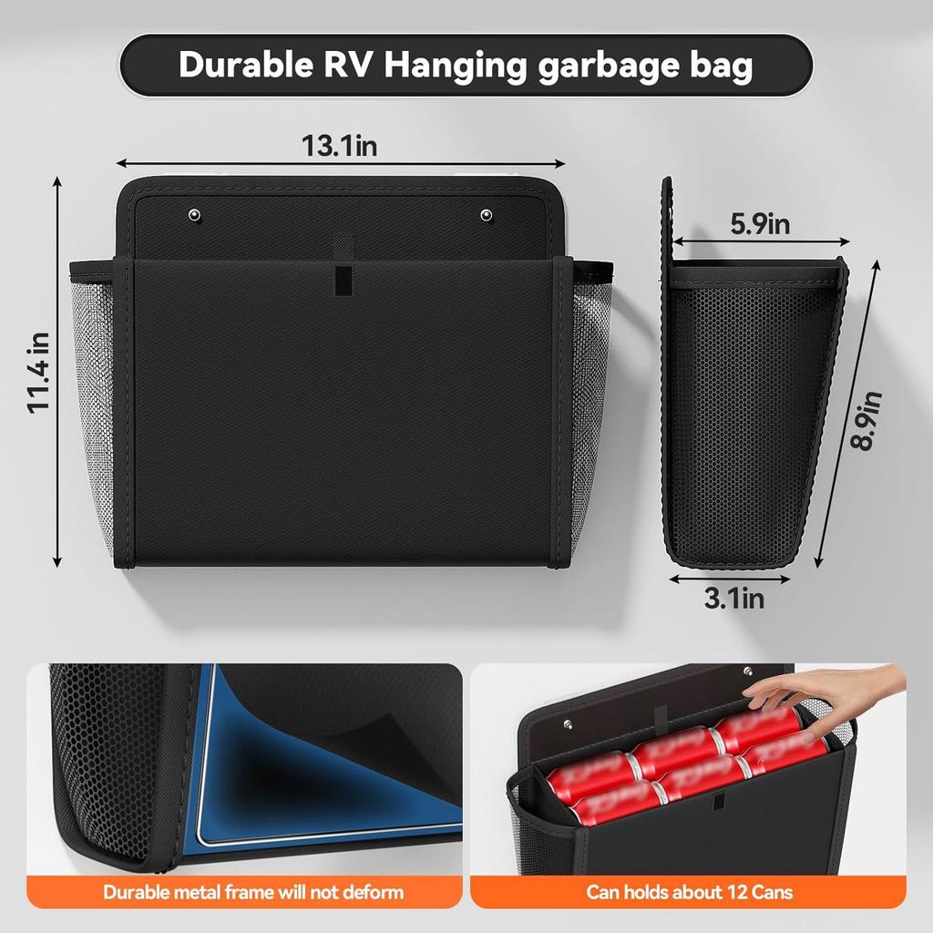 Wall-Mounted RV Storage Bag,Fabric Multi-Compartment Organizer with Mesh Pocket ,Side Pockets for RV,Office,Home Door  Organizer