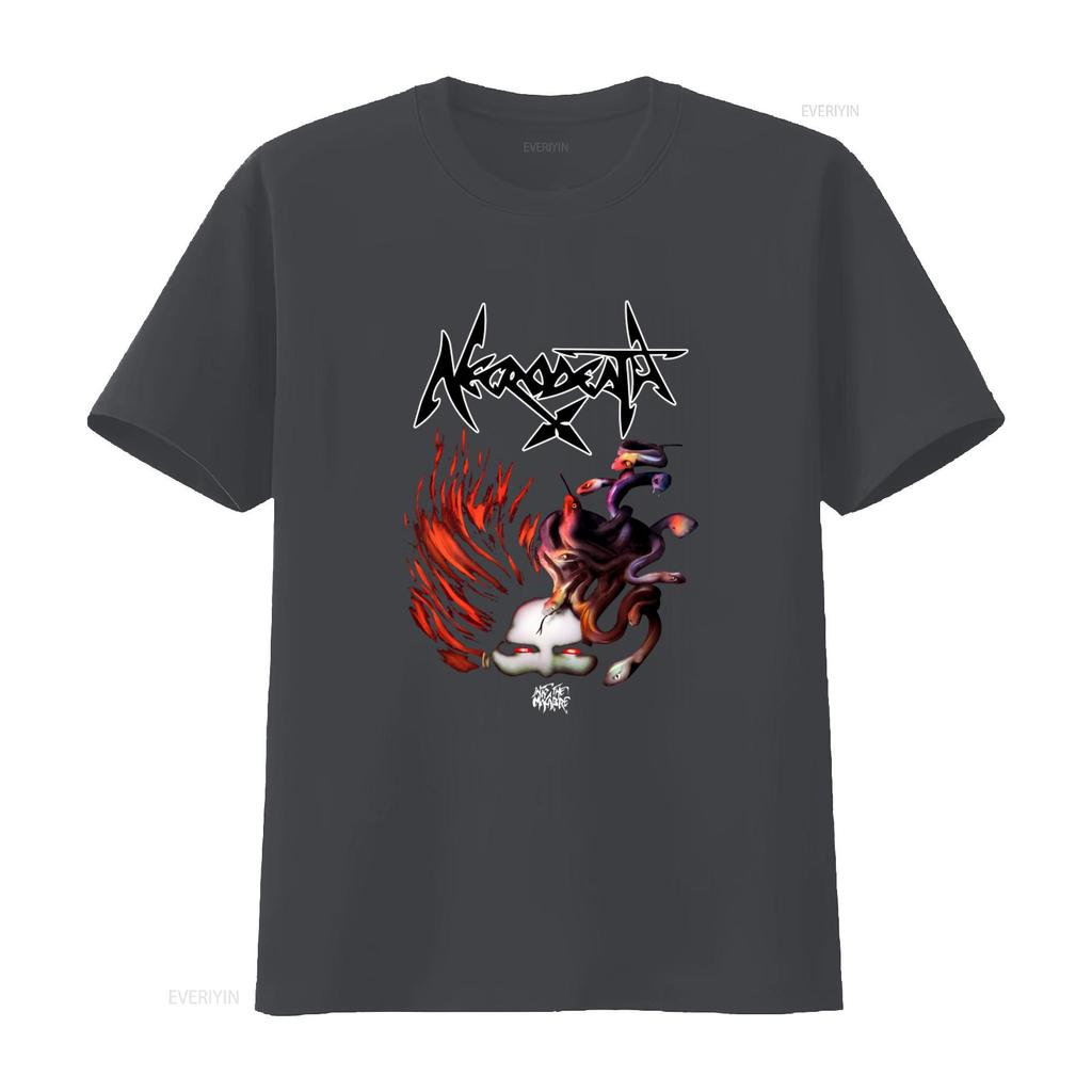 New Dtg dtf T shirt NECRODEATH Into the Macabre Gothic Horror Band vintage Washed homme Stylish graphic Casual Soft