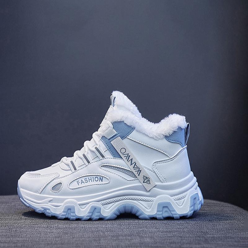 Women's Casual Sneakers Non Slip Comfortable Sports Shoes Women Winter Outdoor Vulcanized Shoes Woman Fleece Walking Trainers