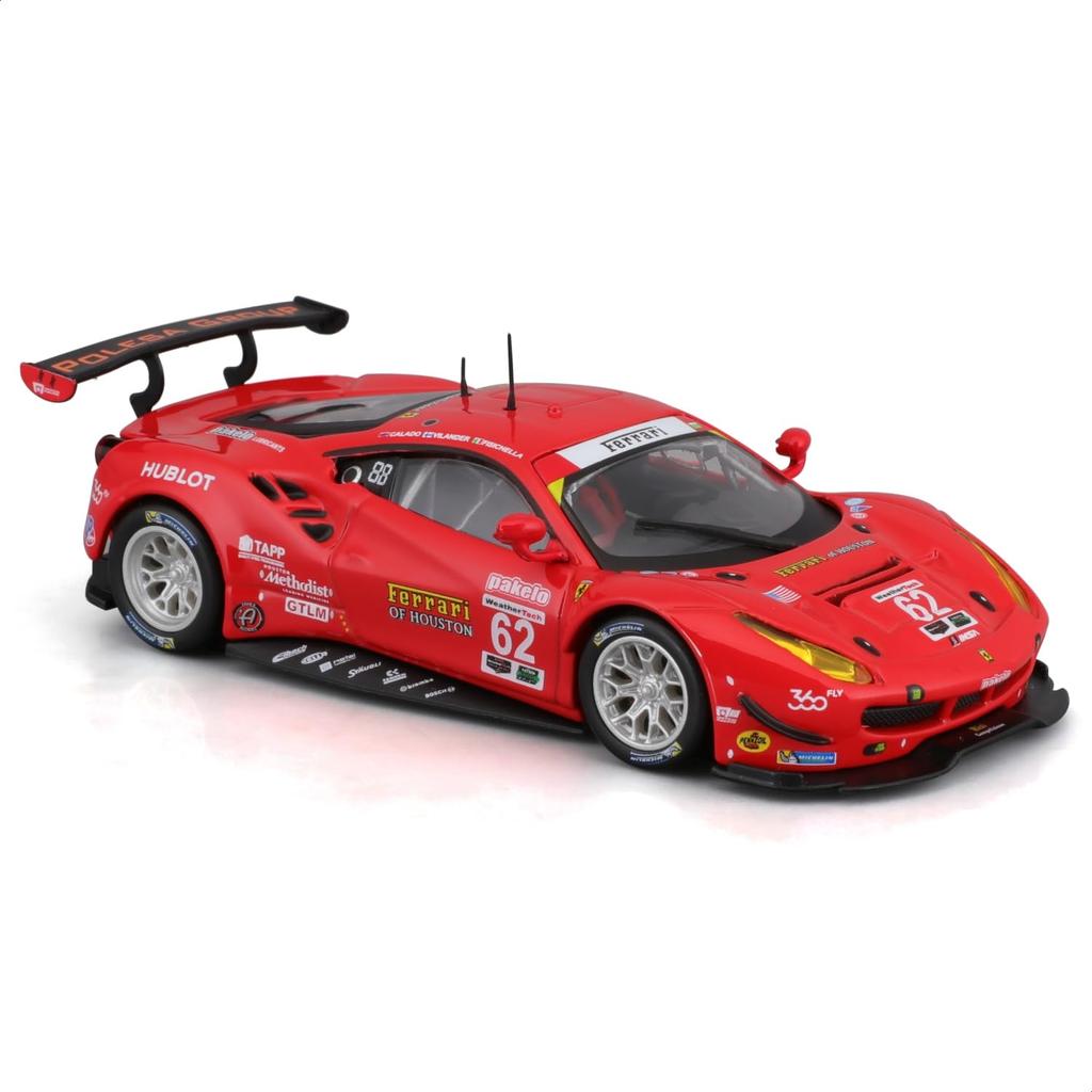 Bburago 1/43 Scale Ferrari 488 GTE 2017 #62 Red / Race Sports Car Diecast Model Car Finished Product 4893993363018