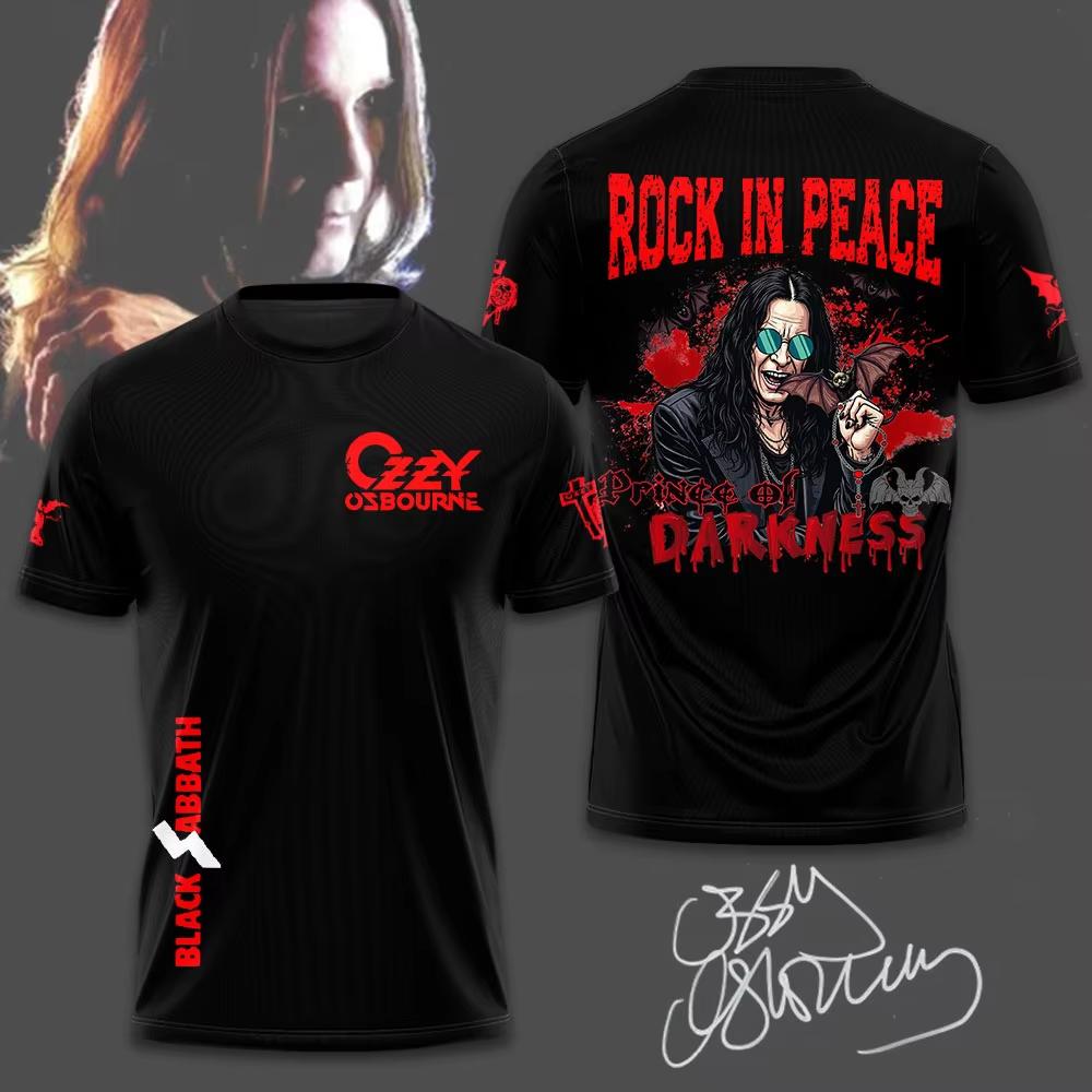 Ozzy Osbourne Vintage 3D Print T Shirt Heavy Metal Rock Singer Memorial Portrait Graphic Short Sleeve Streetwear Tops Fashion