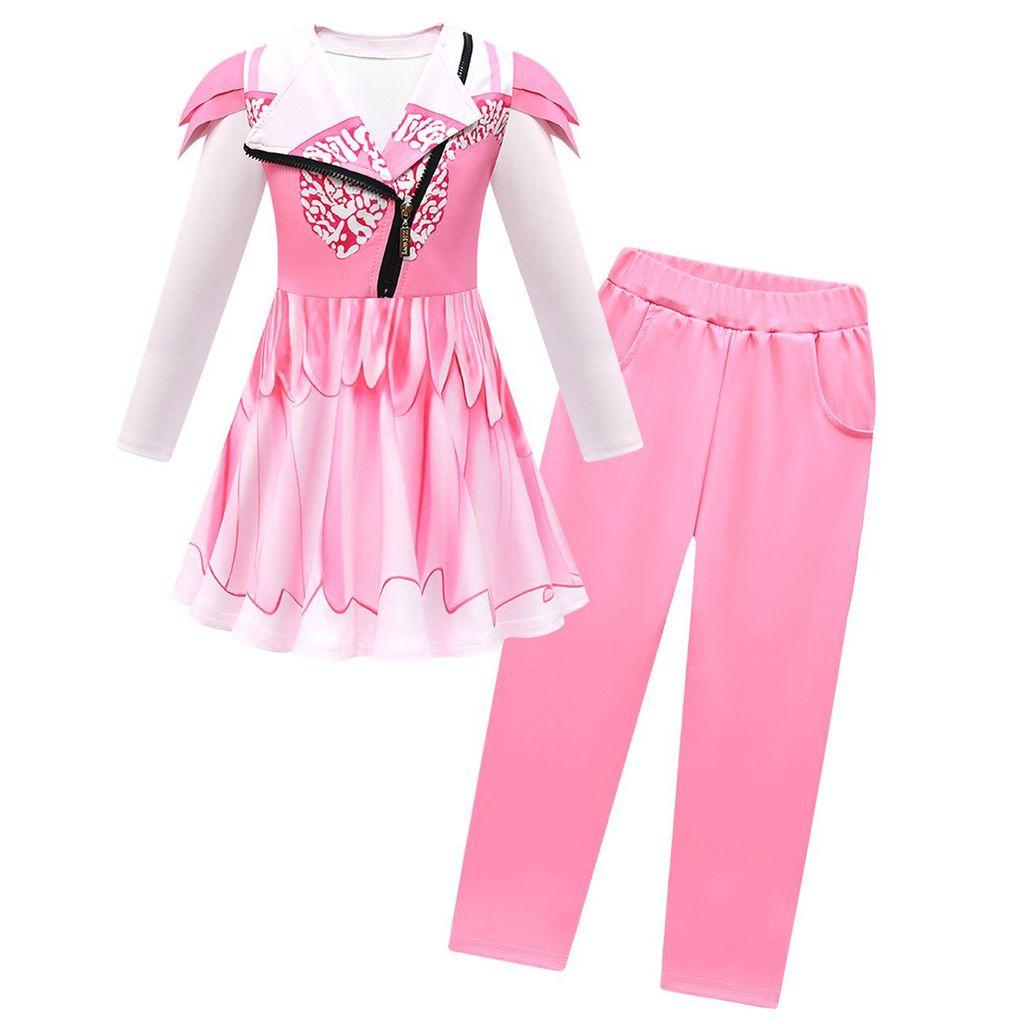 Kids Girls Anime Cartoon Animals Miss Printed Dress Pants Clothes Set Outfit Halloween Cosplay Costumes