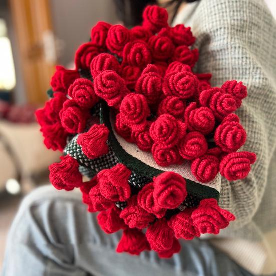 Crochet Rose Bouquet Blanket Handmade Flower Throw Blanket Crocheted Roses Blanket for Home Bed Couch Decor Anniversary Gift