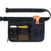 Gardening Waist Bag, Tool Bag with Multiple Pockets, Adjustable Waterproof Oxford Professional Tool Belt Bag, for Home, Garden, Cleaning (Black)