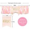 Cloth Colorful Tassel Highchair Banner Pink/Blue First Birthday Dining Chair Flag  Wall