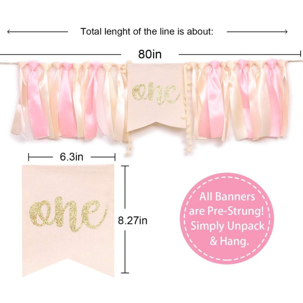 Cloth Colorful Tassel Highchair Banner Pink/Blue First Birthday Dining Chair Flag  Wall
