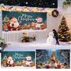 Santa Claus Merry Christmas Garage Door Banners Xmas Party Decor Photography Backdrop Outdoor Walls Events Background Props
