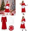 Christmas Santa Costume Dress For Adults With Polyester Fabric For Holiday Parties