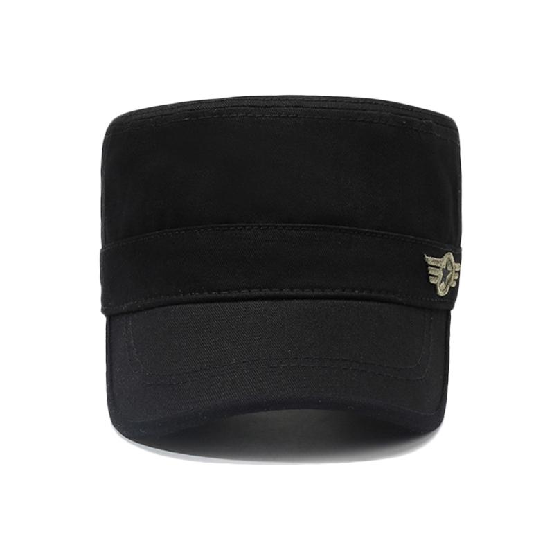 Men's Outdoor Sports Camouflage Flat Top Hat Spring Autumn Embroidered Sun Hat