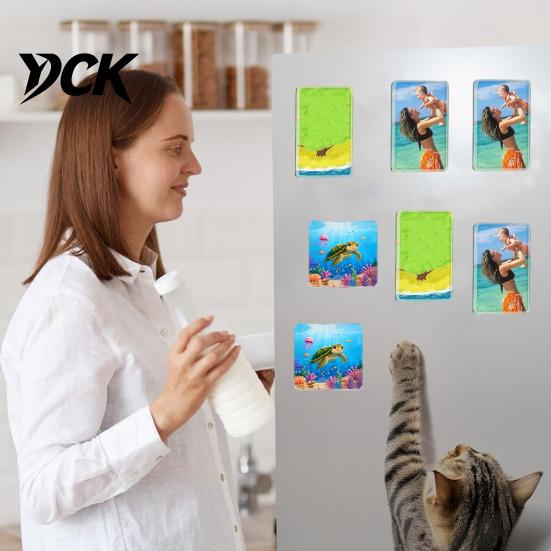 DIY Fridge Magnet Kit 10/20/50Pcs Kit, Clear Acrylic Magnetic Photo Frame with Picture Making Adhesive Backing, Custom Set for Crafts Decorative