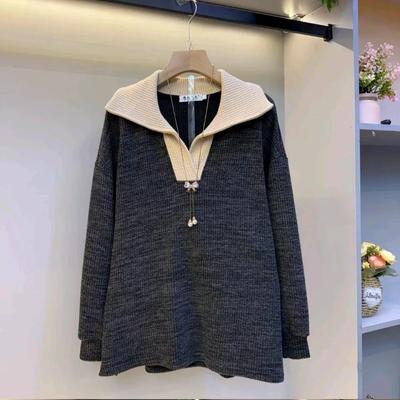 Sweater for Women Winter Oversize V Neck Thickened Pullover Warm Knitted Stretchy Long Sleeve Oversize Jumper Sweater Tops