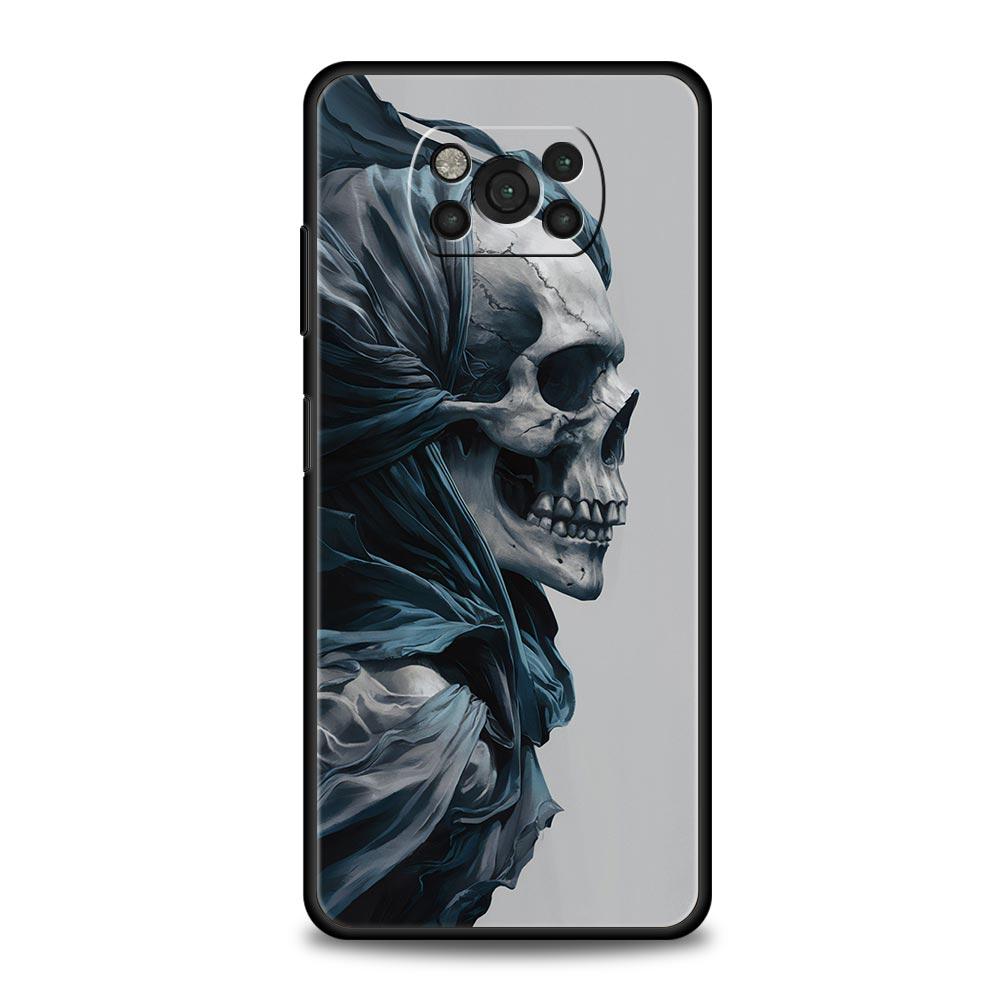 Skeleton Skull Phone Case Cover  for Xiaomi Poco F7 Ultra F6 F5 F4 F3 X6 X5 X4 X3 NFC C51 C55 M4 GT 5G Soft TPU Shell Fundas Bag