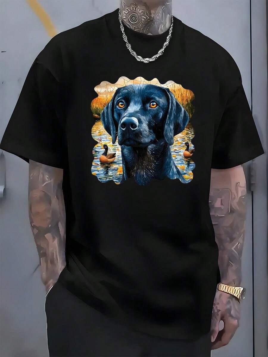 

Unisex Printed T-Shirt Pla Ul Ducks And Dogs XXL