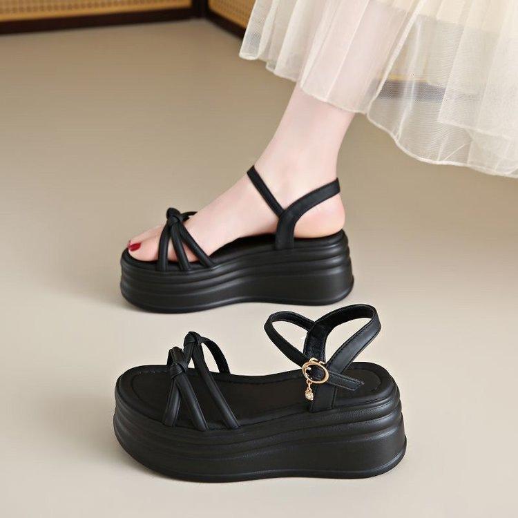 Rome Heightening Sandals Women's Summer 2025 New Platform Matching Skirt Fashion Temperament Small Muffin Shoes