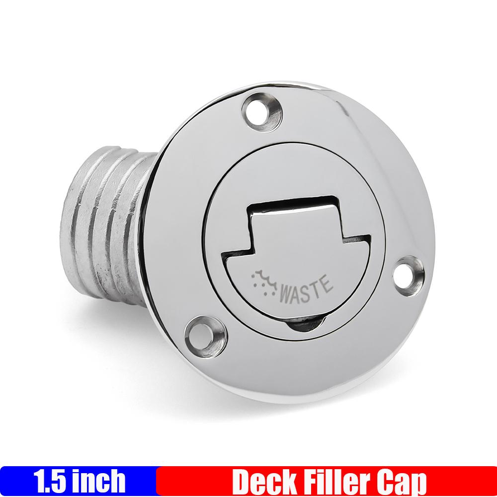 

ZMFJH 45 Degree 316 Stainless Steel Deck Filler Key Cap GAS DIESEL FUEL WASTE WATER 38mm 50mm Deck Filler Caps for Marine Boat 1.5inch WASTE
