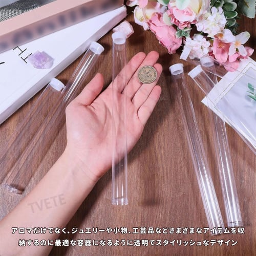TVETE 8-Piece Incense Case, Clear Test Tubes, Plastic Incense Tube Storage Jar, Portable Case for Buddhist Altars, Incense Stick Storage, Lightweight,
