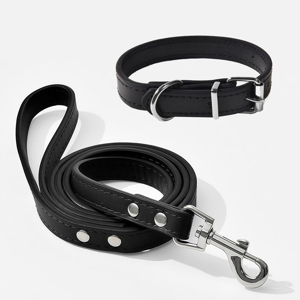 Pet Collar Large Dog Chain Waterproof and Abrasion Resistant Dog Cat Collar PU Leather Small and Medium Dog Collar Collar
