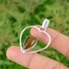 Daughters Day Deal Sterling Silver Pear Tiger's Eye Stone Heart Sister Pendant