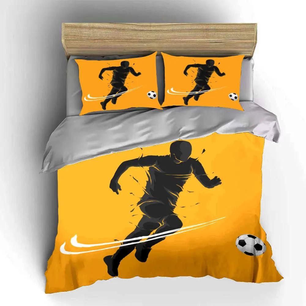 "Soccer Training Three-Piece Set" Multiple sizes kid's and adults' bedroom Exquisite 3PC bedding set gift