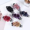 Korean Elegant Rose Duckbill Hair Clip - Luxury Three-Tooth Updo Accessory