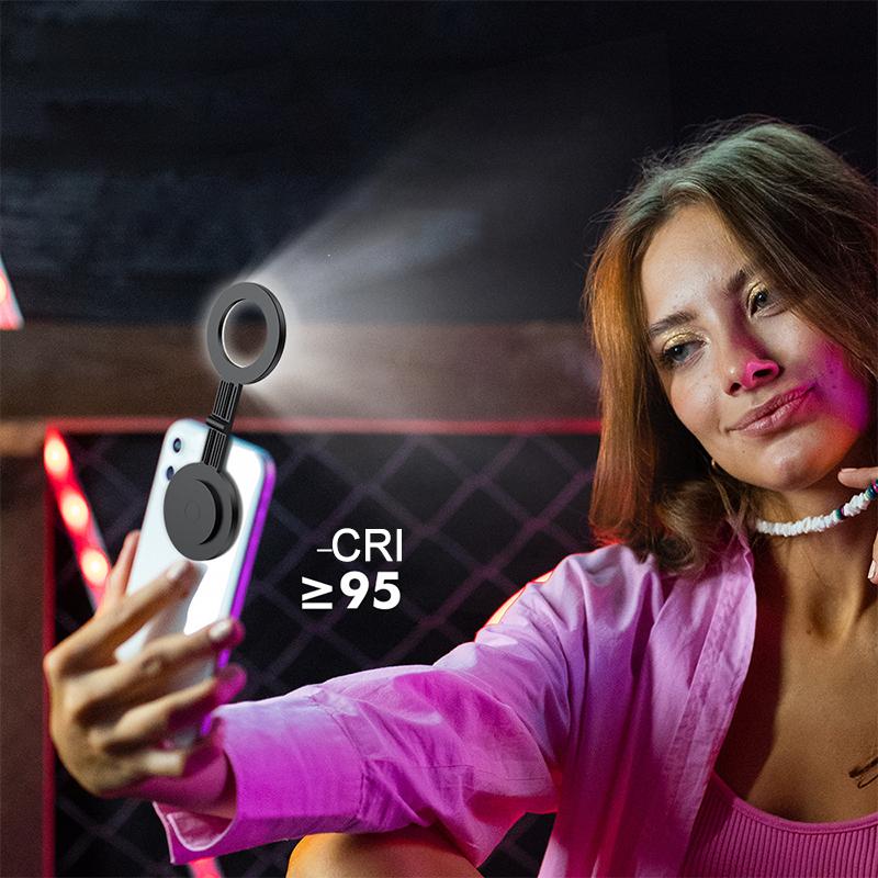 LED Handy Fülllicht Dreifarbiges Licht Für Mobiltelefon Magnetisches Fülllicht Einstellbarer Winkel USB-Aufladung Nachtlichter