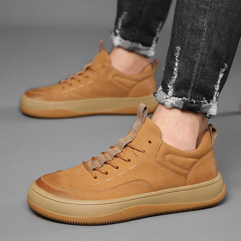 Classic Lace-Up Genuine Leather Skate Shoes Men 2024 New Arrival Male Comfortable Sneakers All-match Men Casual Driving Shoes