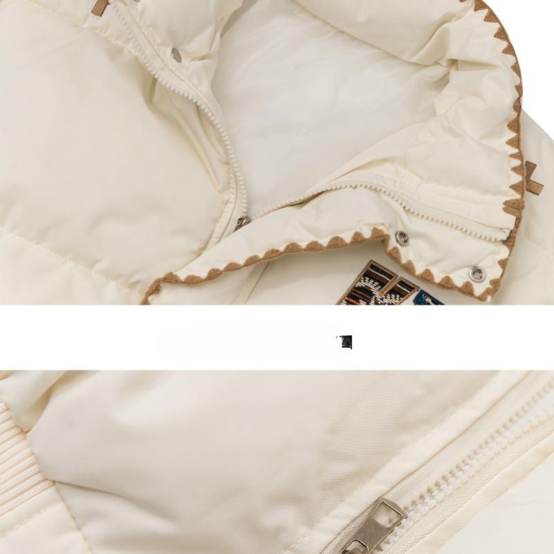 Embroidery Design Puffy Coat Women Winter Loose Cotton Jacket Warm Outwear Fashion