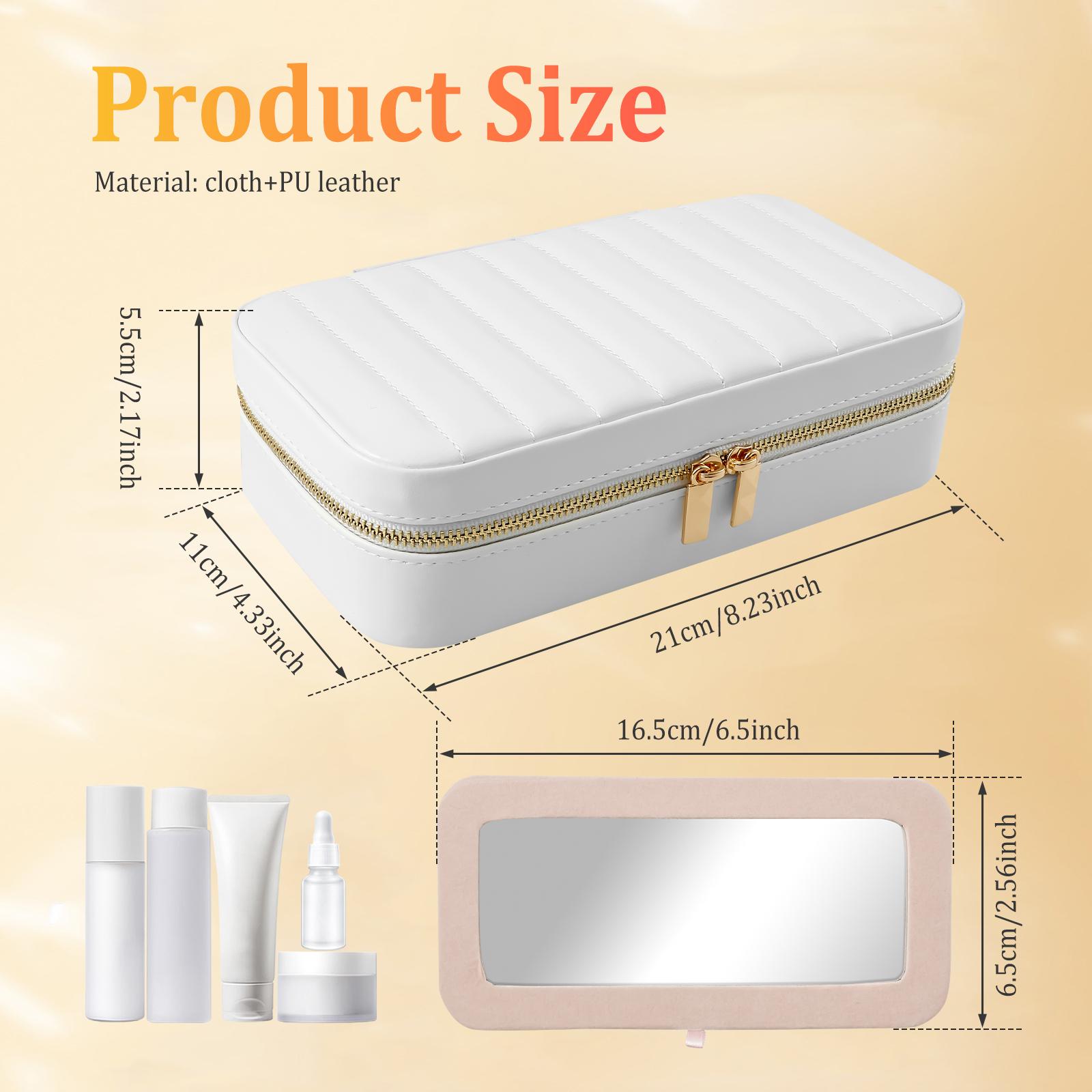 

Portable Jewelry Storage Box Large PU Leather Jewelry Organizer for Ring Necklace Earring Ring Display Organizer for Travel белый