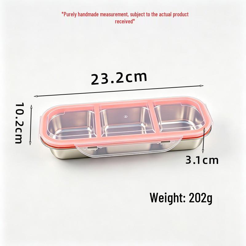 Portable 304 Stainless Steel Bento Lunch Box with Compartments, Microwave-Safe for Office
