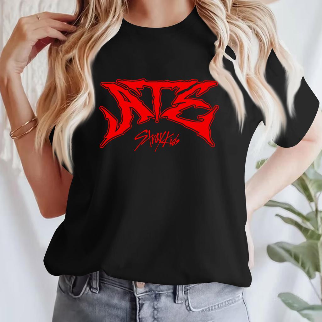 Lässiges bedrucktes T-Shirt für Damen, Rundhalsausschnitt, Pullover, kurzärmelig