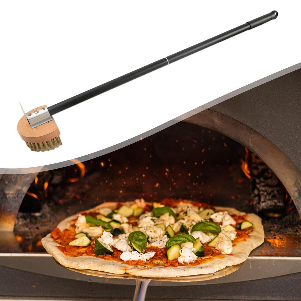 Pizza Oven Brush Copper Brush Pizza Oven Accessories Grill Cleaning Kitchens Long Handle BBQ Pizza Stone Brush Cleaning Tools