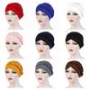 Modny Jednokolorowy Pleciony Muzułmański Turban Kapelusz Chemo Bandana Headwrap